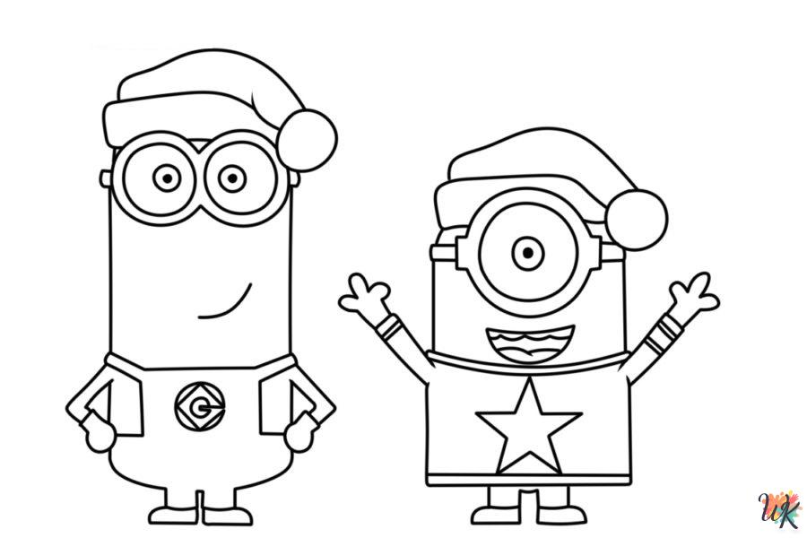 cute Minion Christmas coloring pages