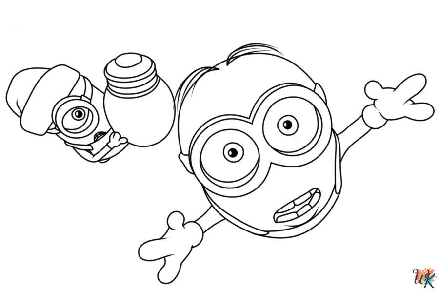 hard Minion Christmas coloring pages