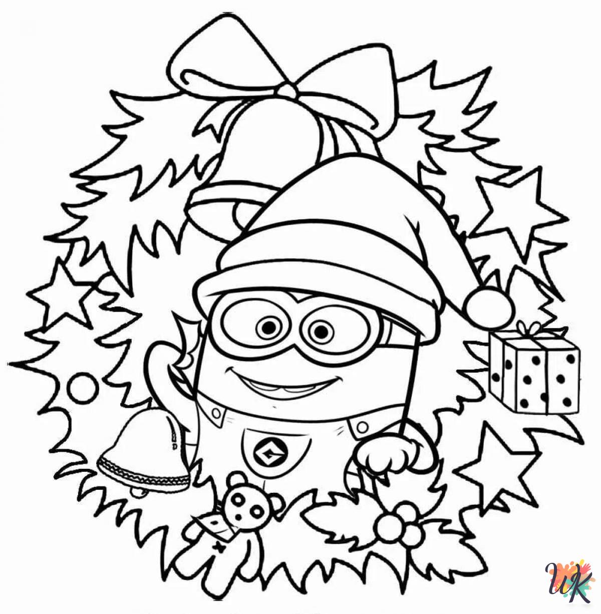 Minion Christmas coloring pages for adults