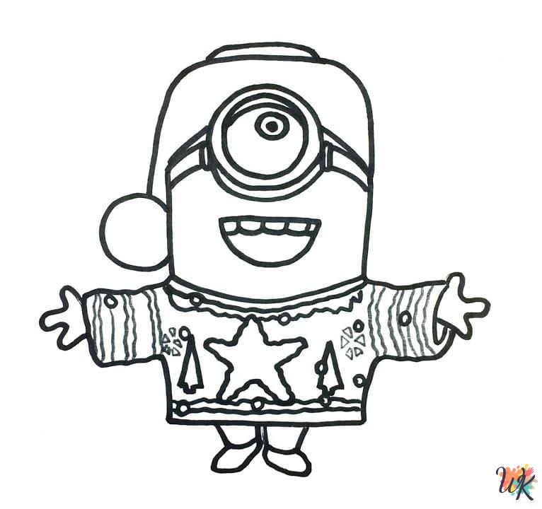 free Minion Christmas coloring pages for adults