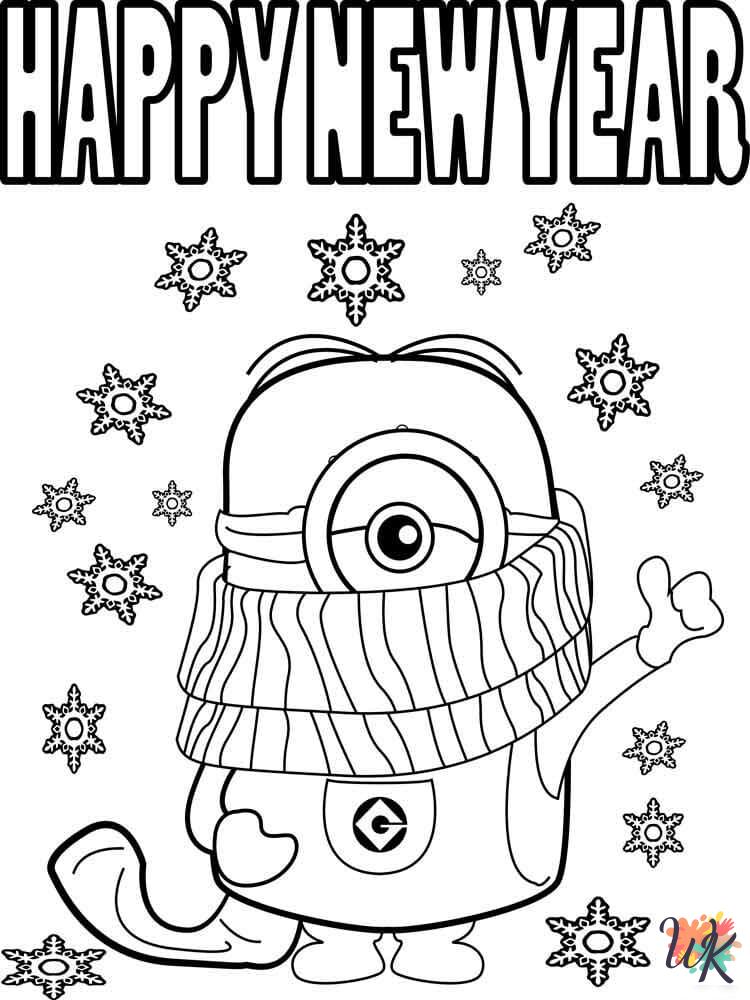 free Minion Christmas tree coloring pages