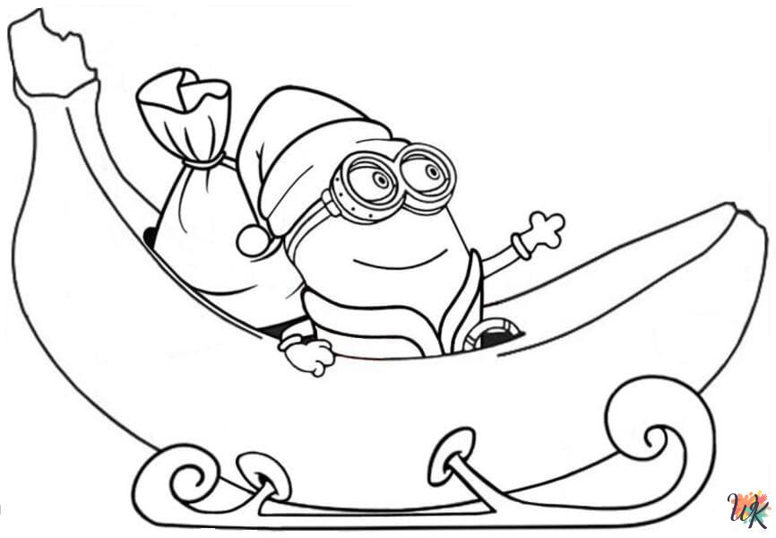 easy Minion Christmas coloring pages