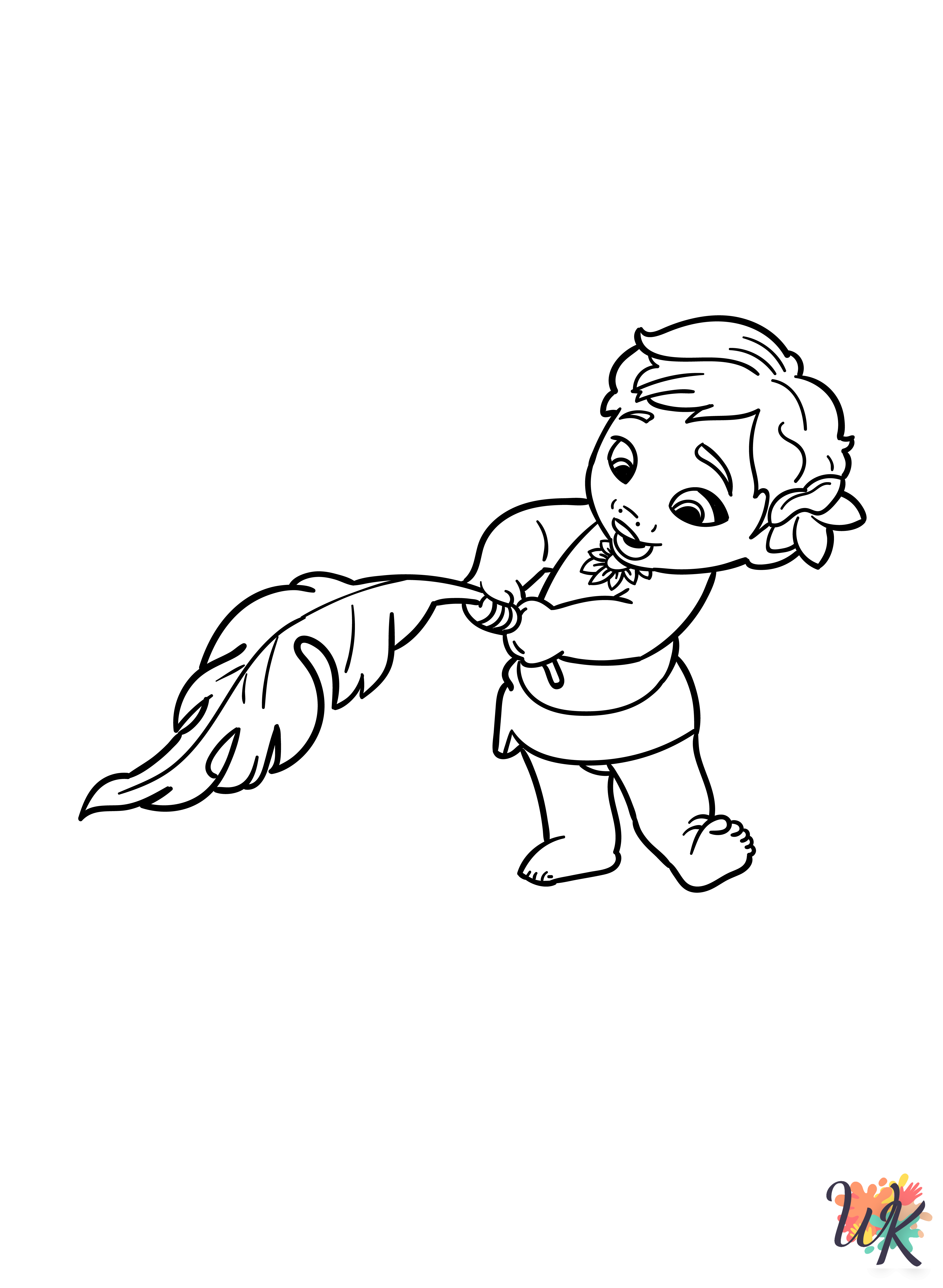 Moana cards coloring pages