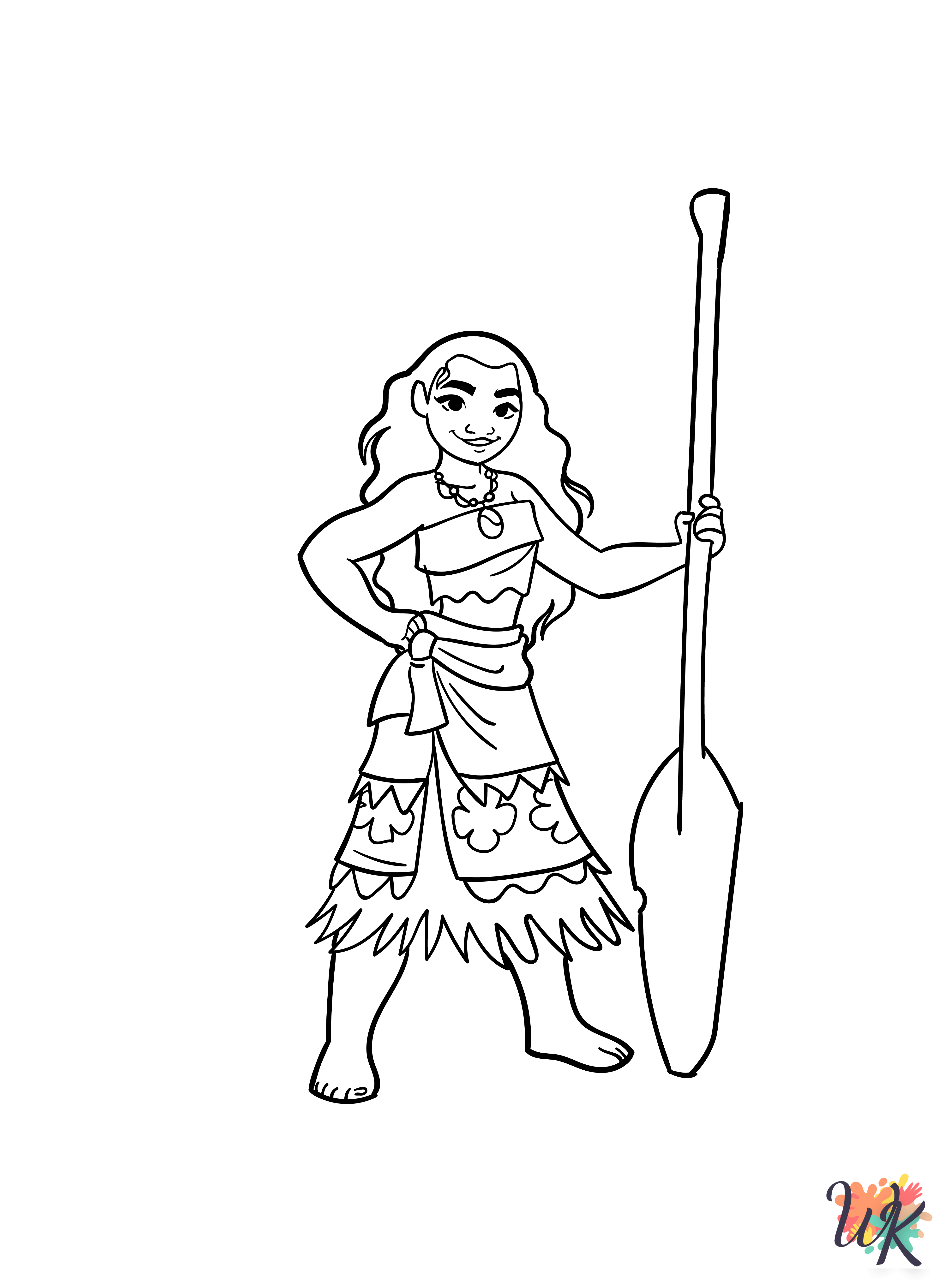 free coloring Moana pages 1