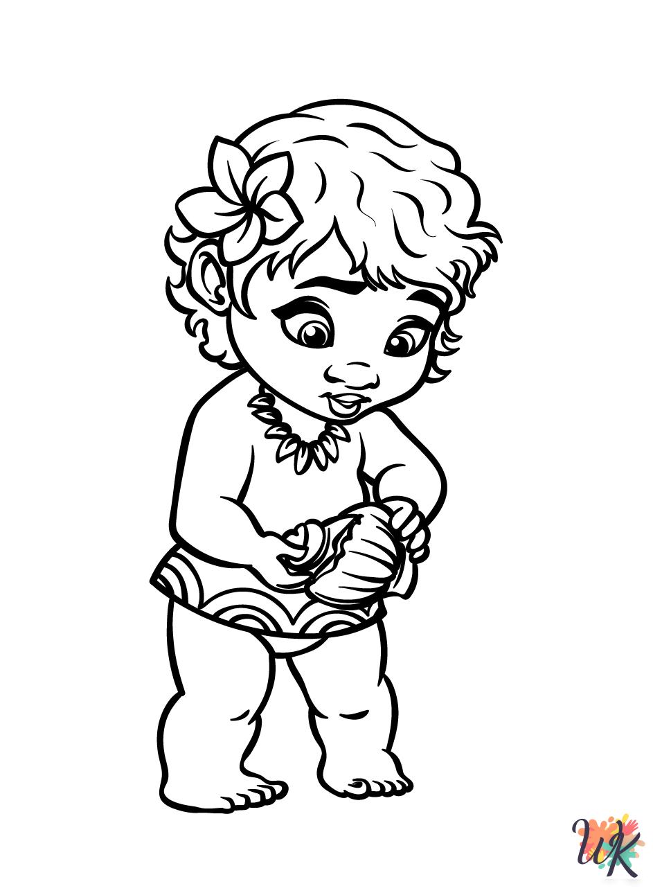 cute Moana coloring pages