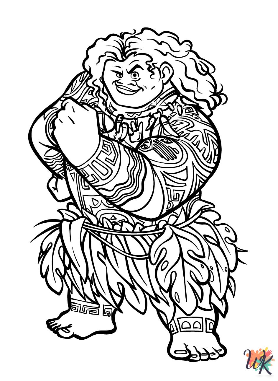 grinch cute Moana coloring pages