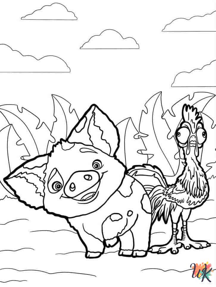 Moana ornaments coloring pages