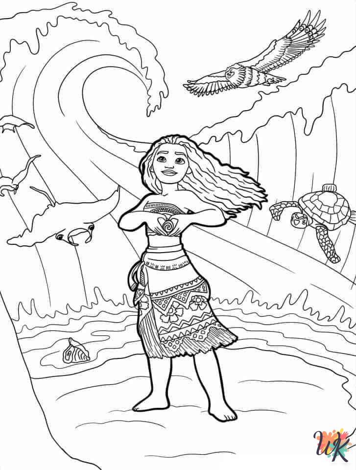 free printable Moana coloring pages for adults