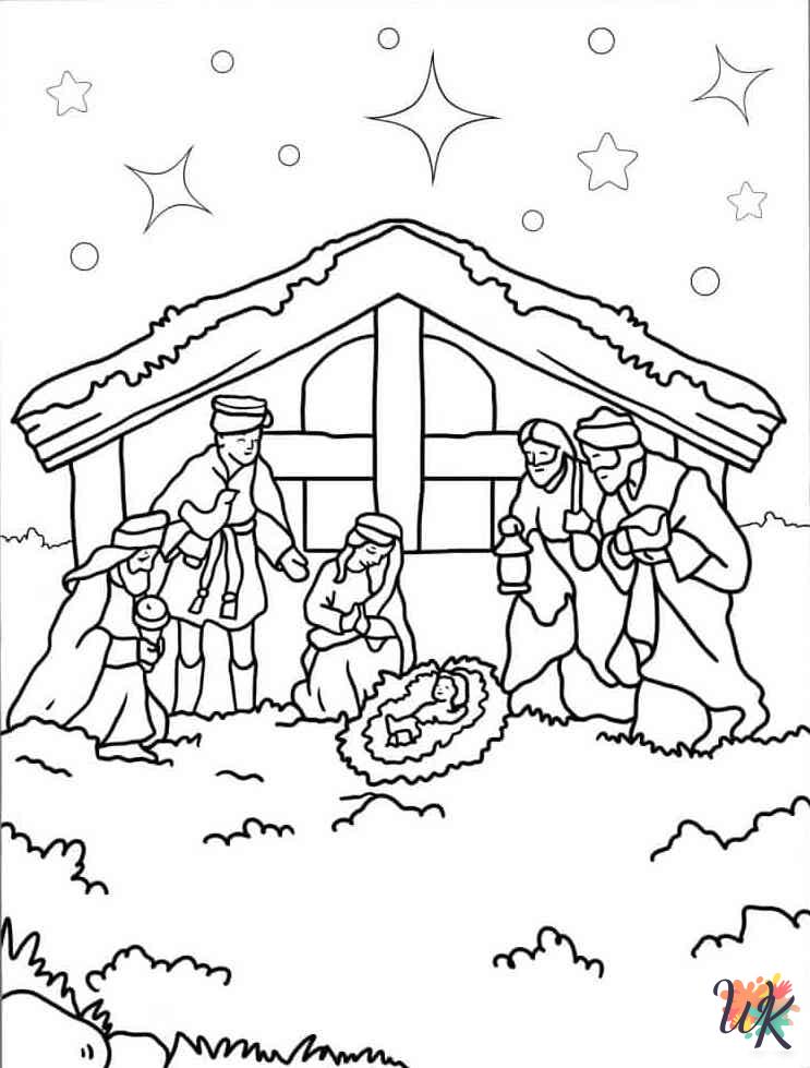 free Nativity coloring pages