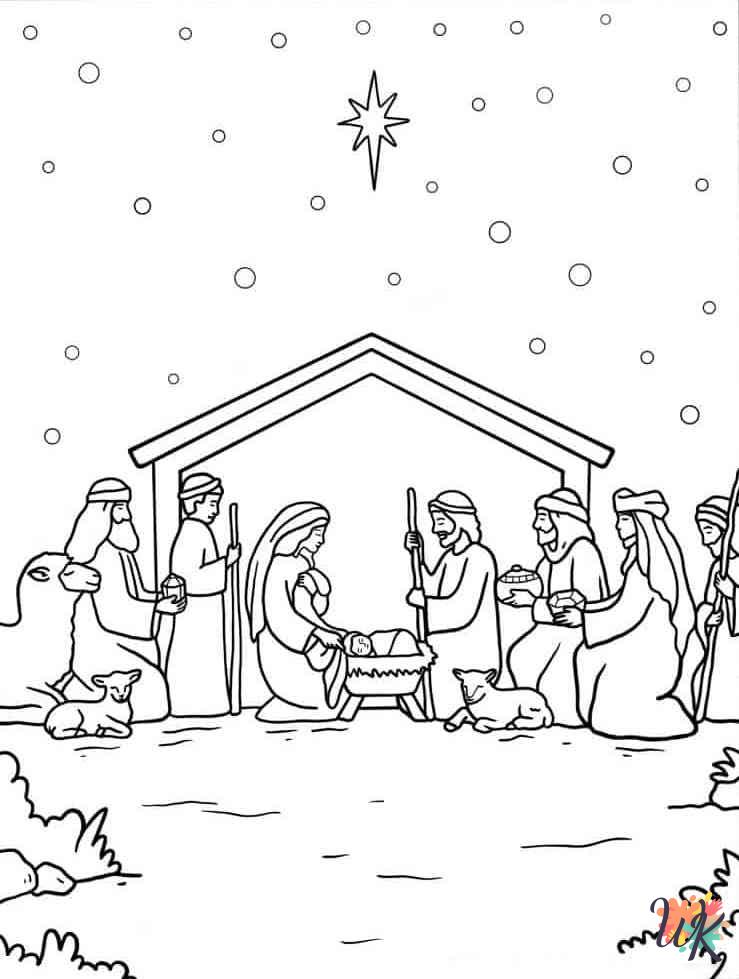 Nativity free coloring pages
