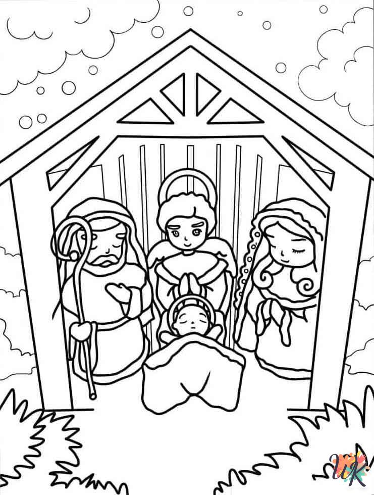 Nativity coloring pages for kids 2
