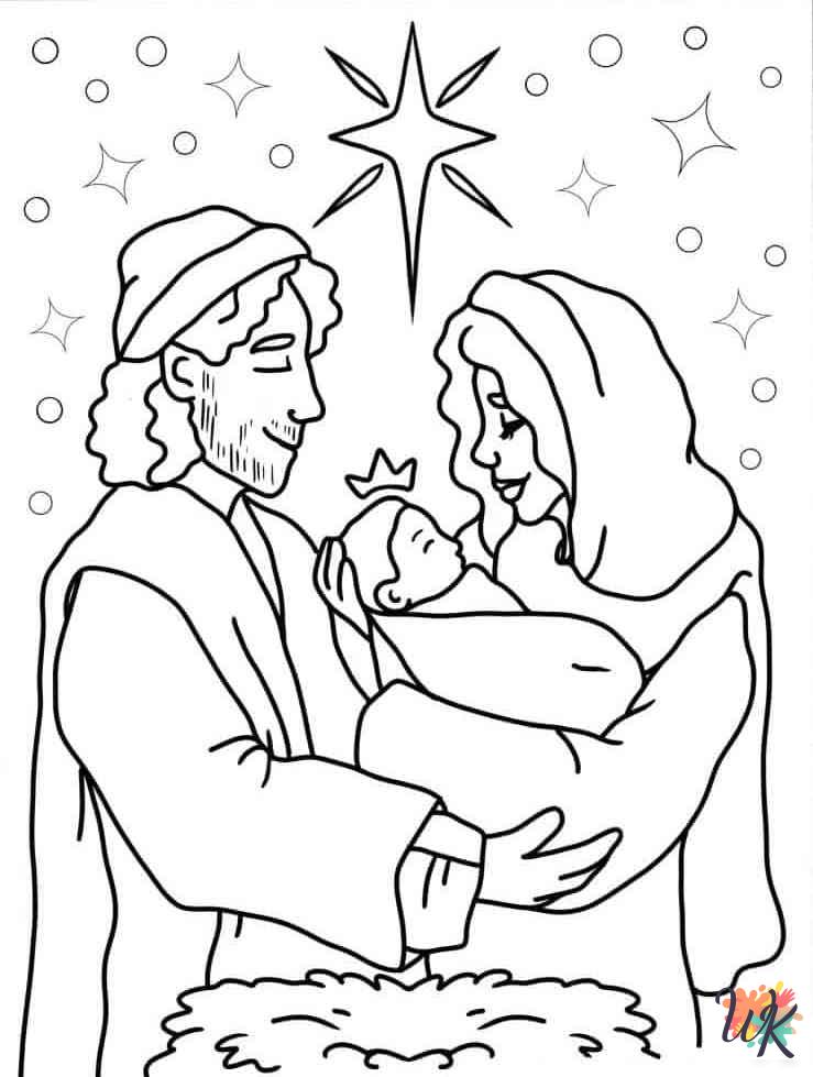 Nativity themed coloring pages