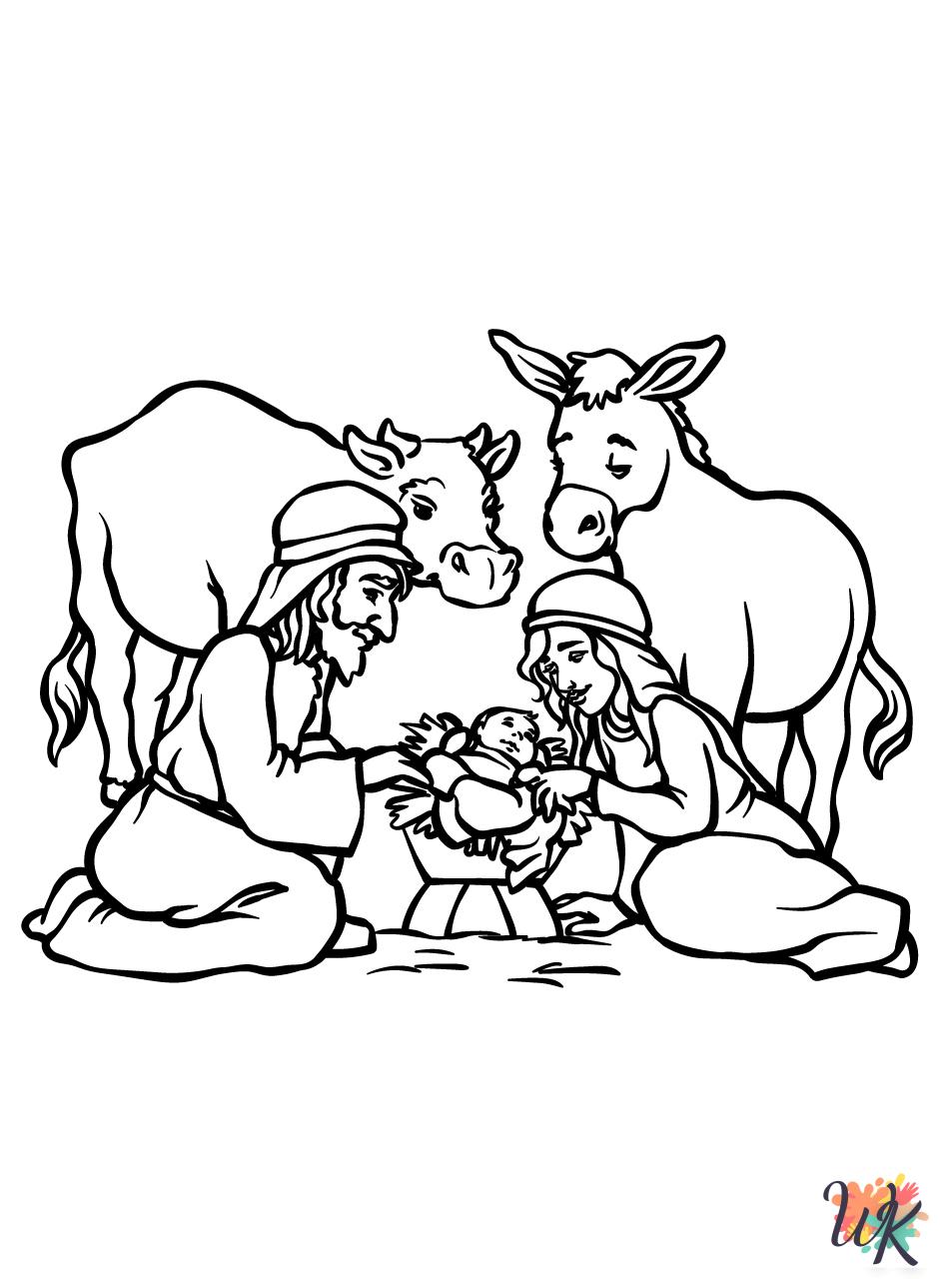 Nativity coloring pages free printable