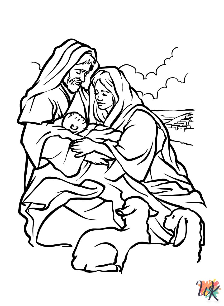free Nativity printable coloring pages