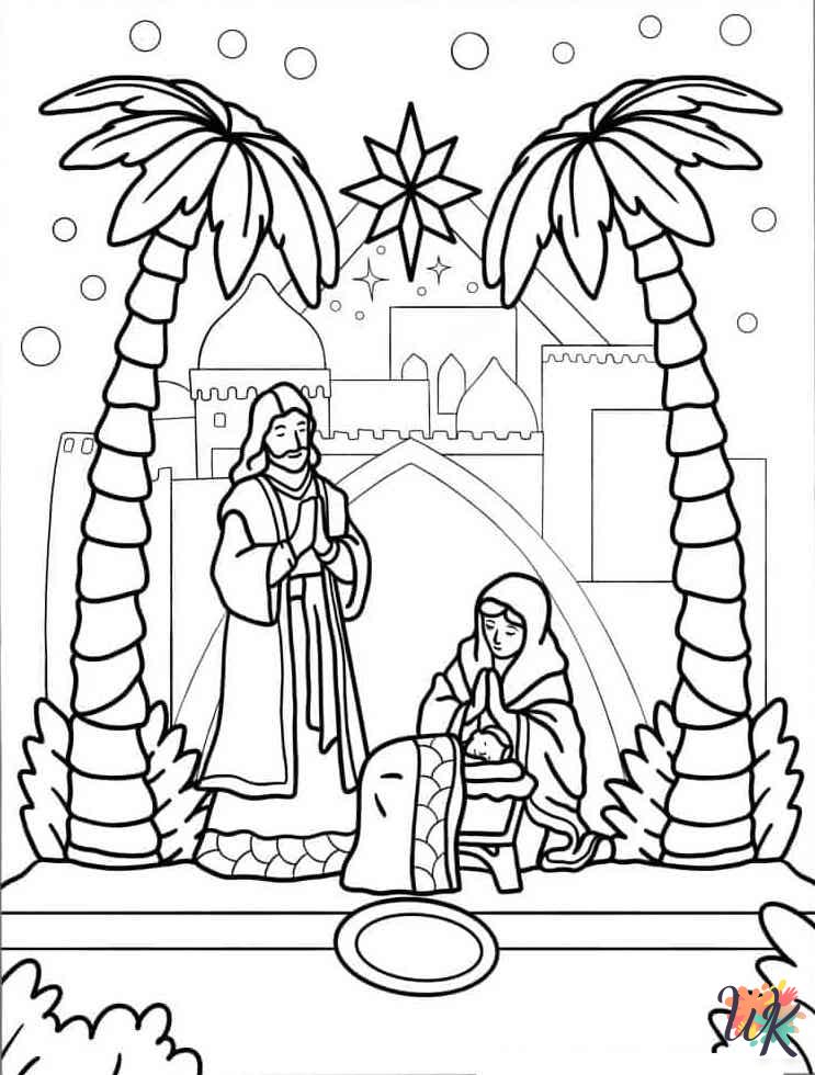 free printable Nativity coloring pages for adults