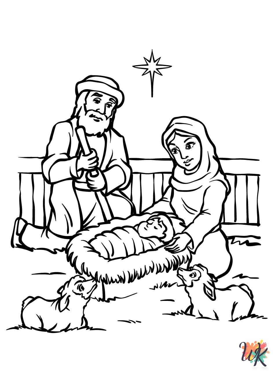 grinch cute Nativity coloring pages