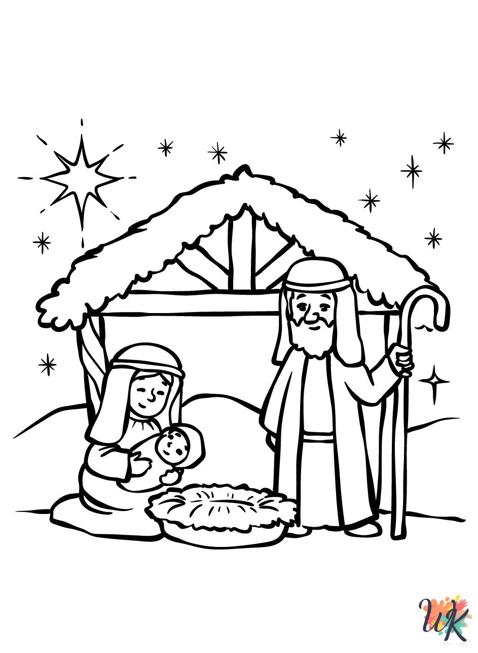 Nativity coloring pages for kids 1