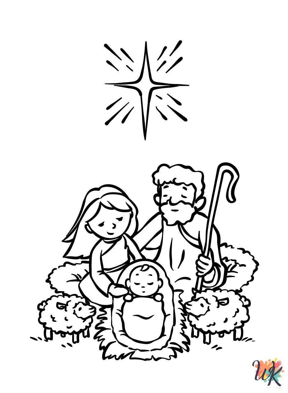 Nativity ornaments coloring pages