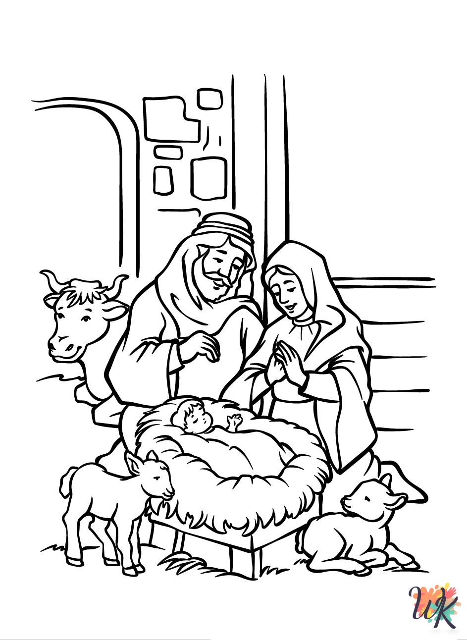 free printable Nativity coloring pages