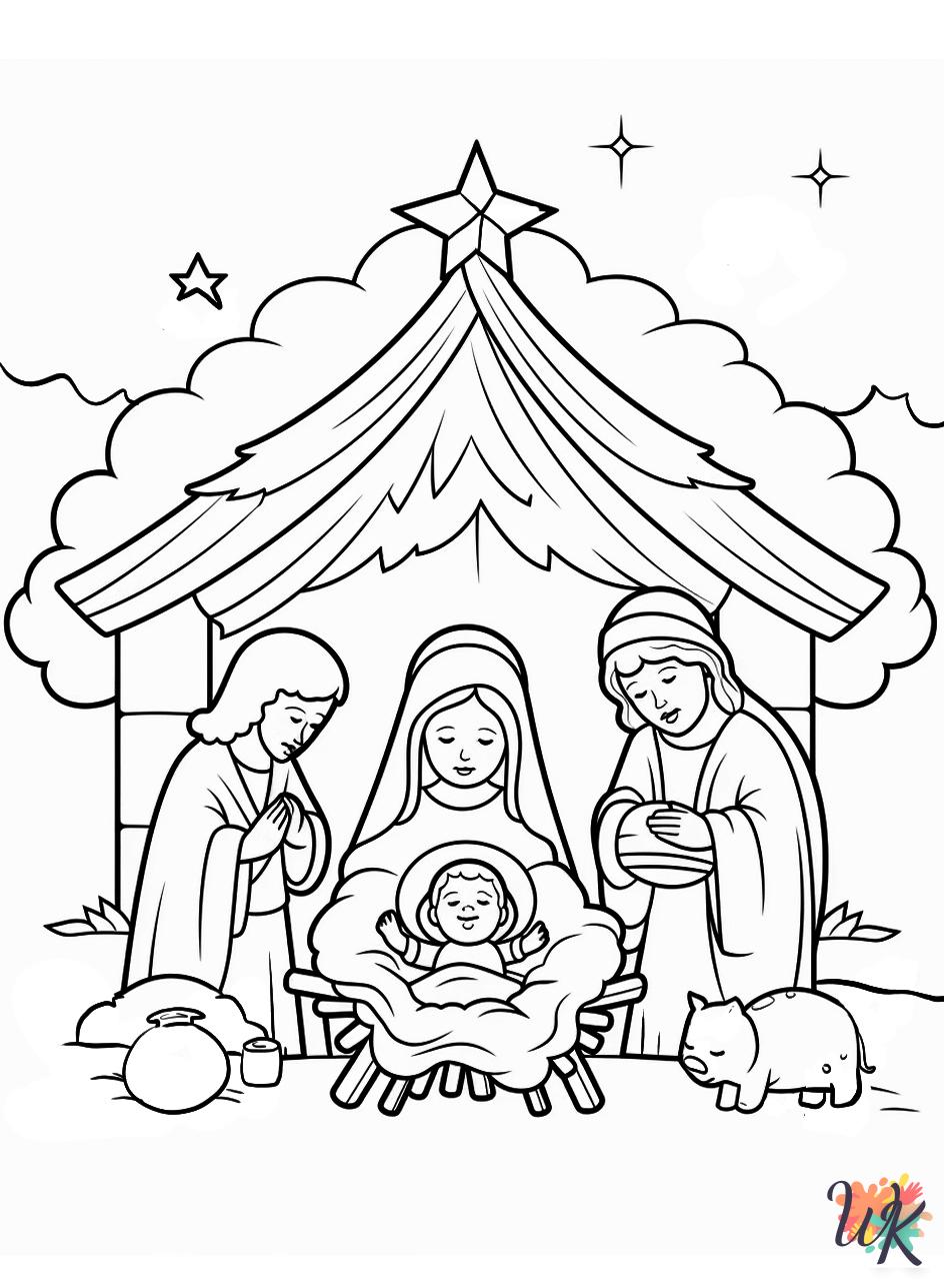 kids Nativity coloring pages