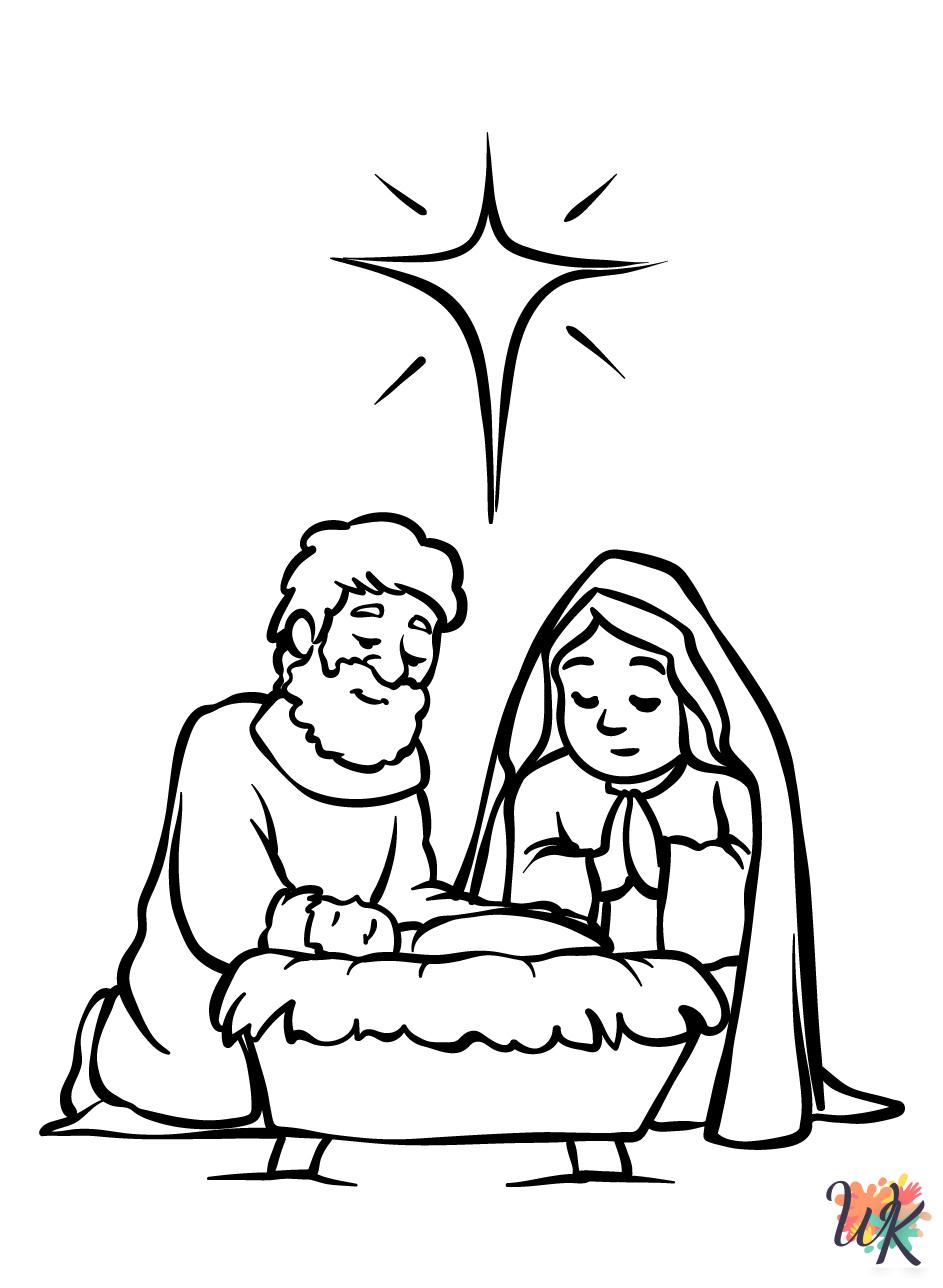 preschool Nativity coloring pages
