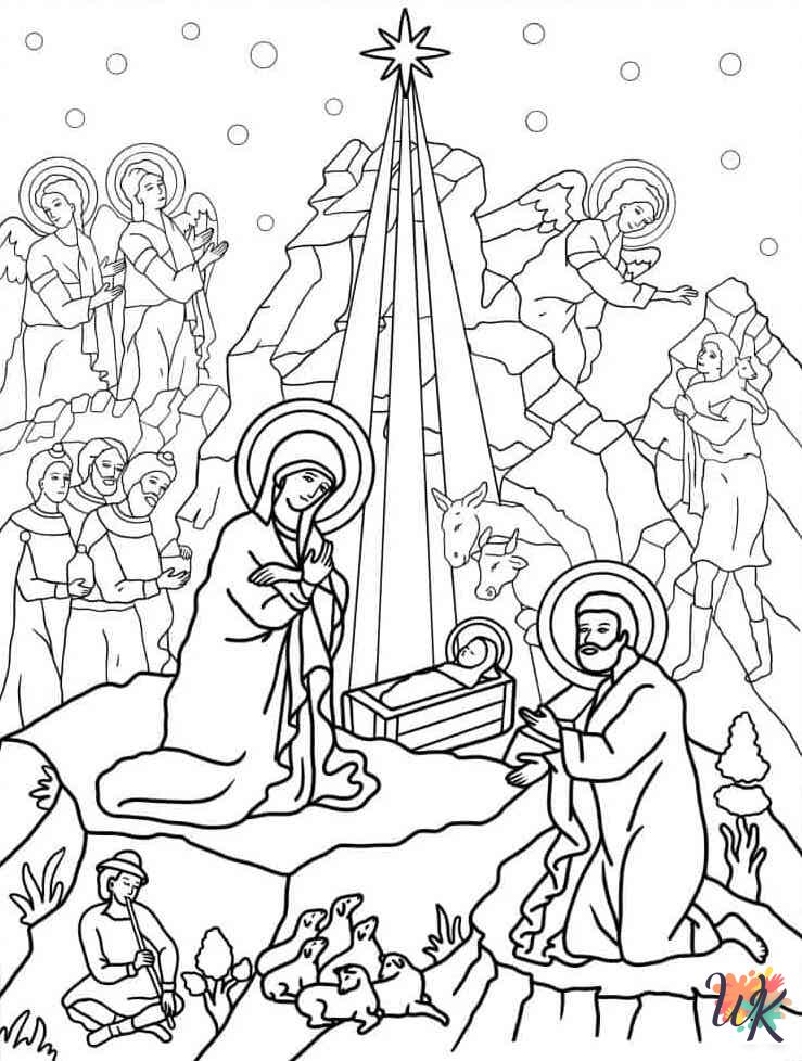 free Nativity coloring pages for kids