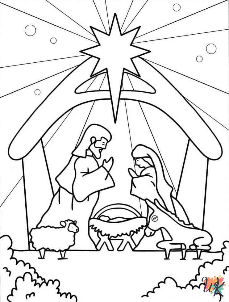 preschool Nativity coloring pages