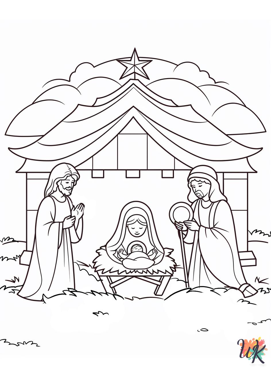 Nativity coloring pages for kids