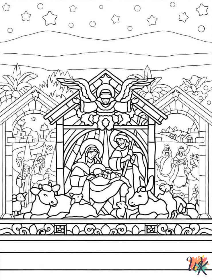 Nativity coloring pages printable