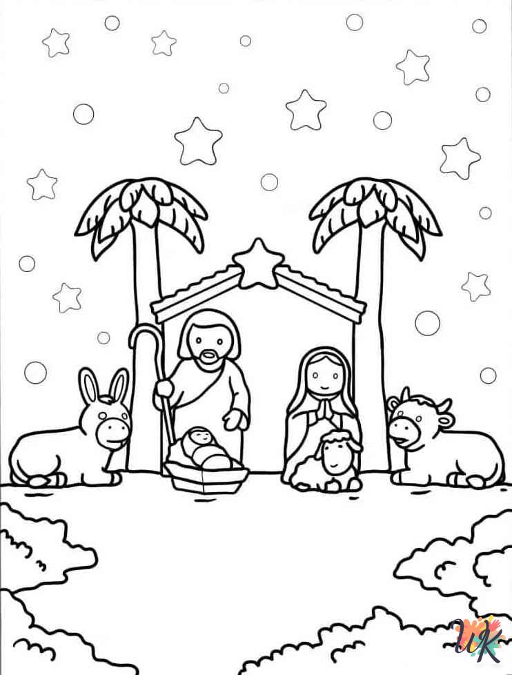 free Nativity coloring pages pdf