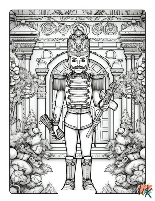 free full size printable Nutcracker coloring pages for adults pdf