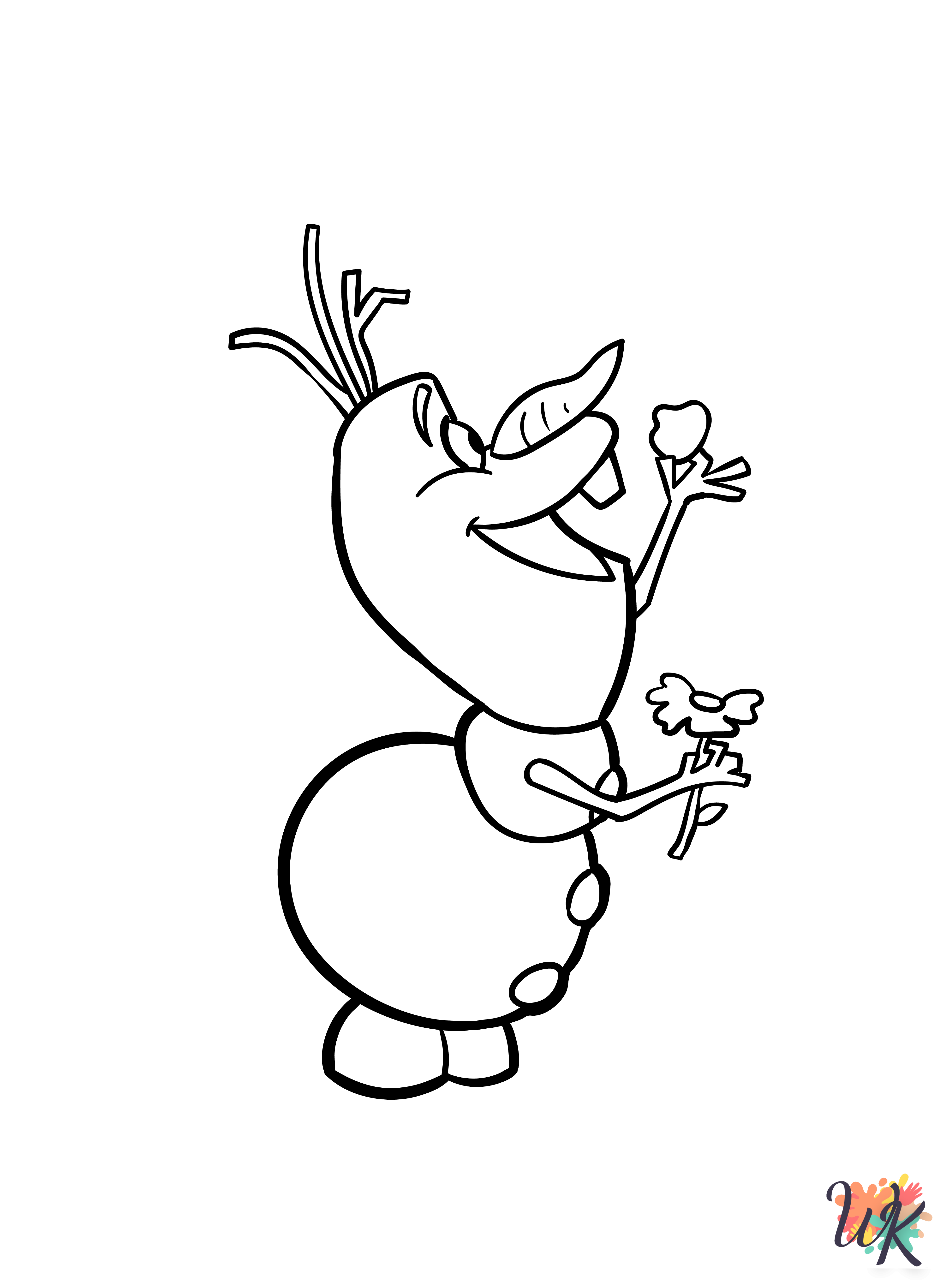 easy Olaf coloring pages