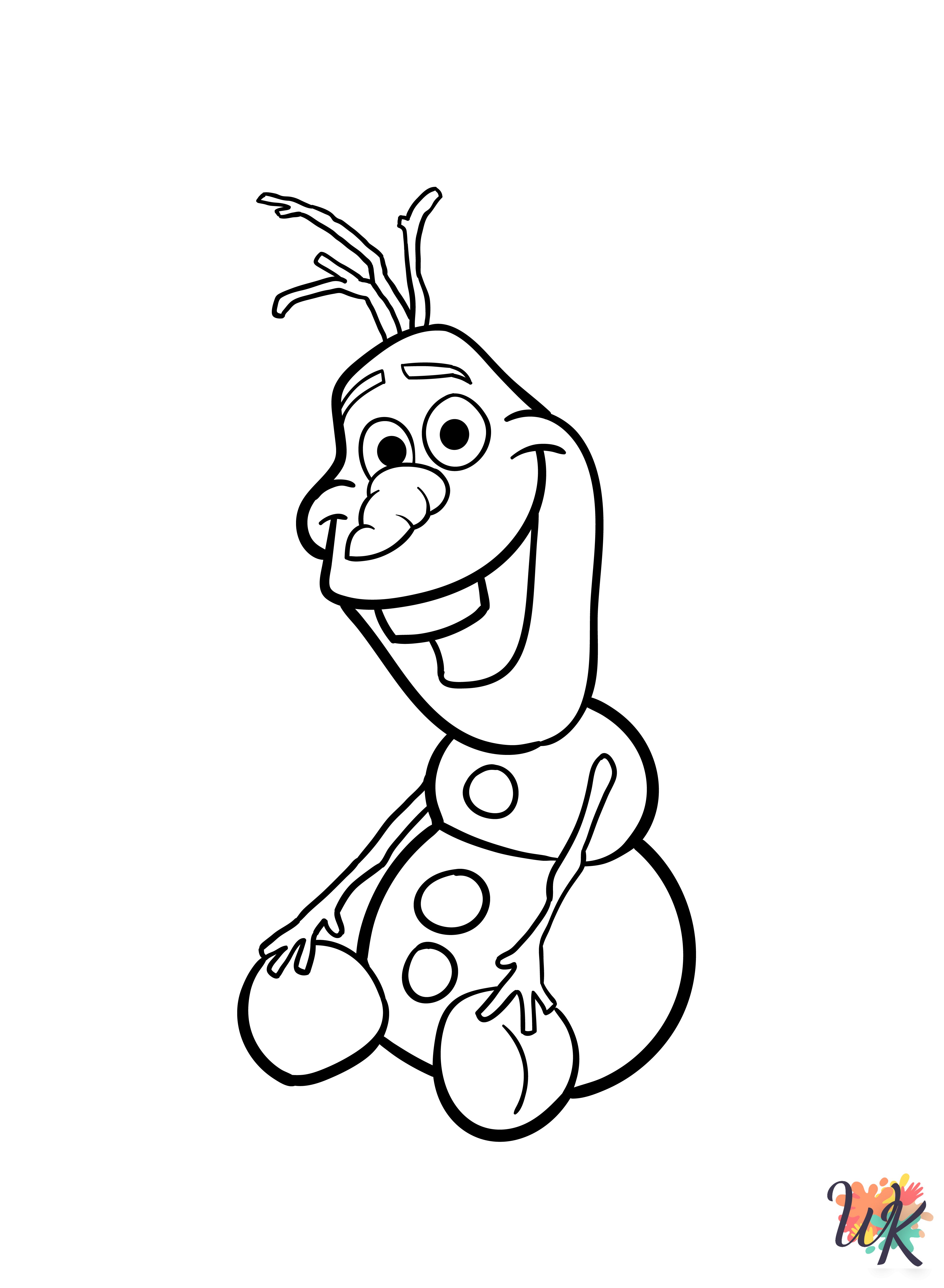 free full size printable Olaf coloring pages for adults pdf