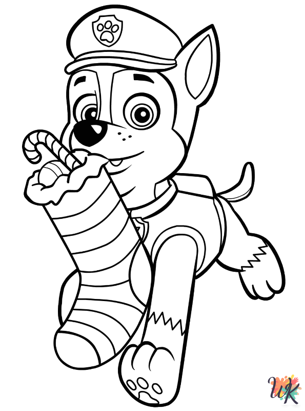 hard Paw Patrol Christmas coloring pages