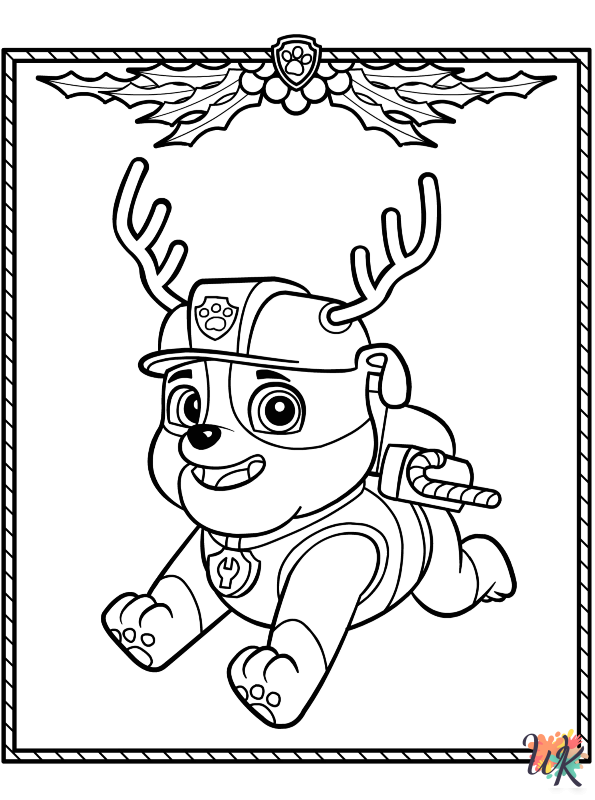 free printable coloring pages Paw Patrol Christmas