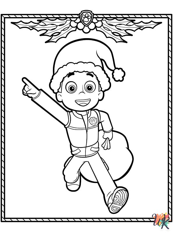 free Paw Patrol Christmas coloring pages pdf