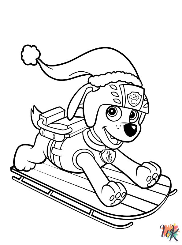 Paw Patrol Christmas themed coloring pages