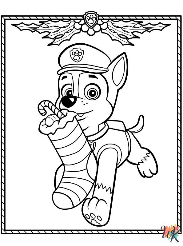 Paw Patrol Christmas coloring pages free