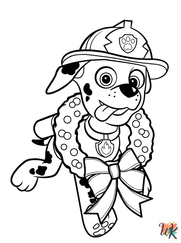 free coloring Paw Patrol Christmas pages