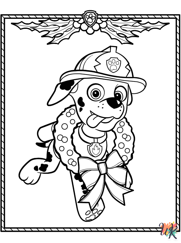 Paw Patrol Christmas coloring pages free printable