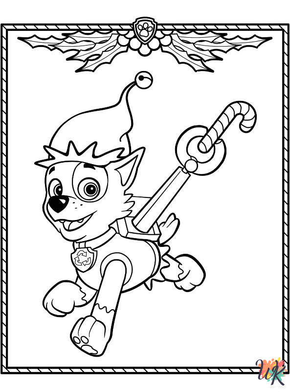 free printable Paw Patrol Christmas coloring pages