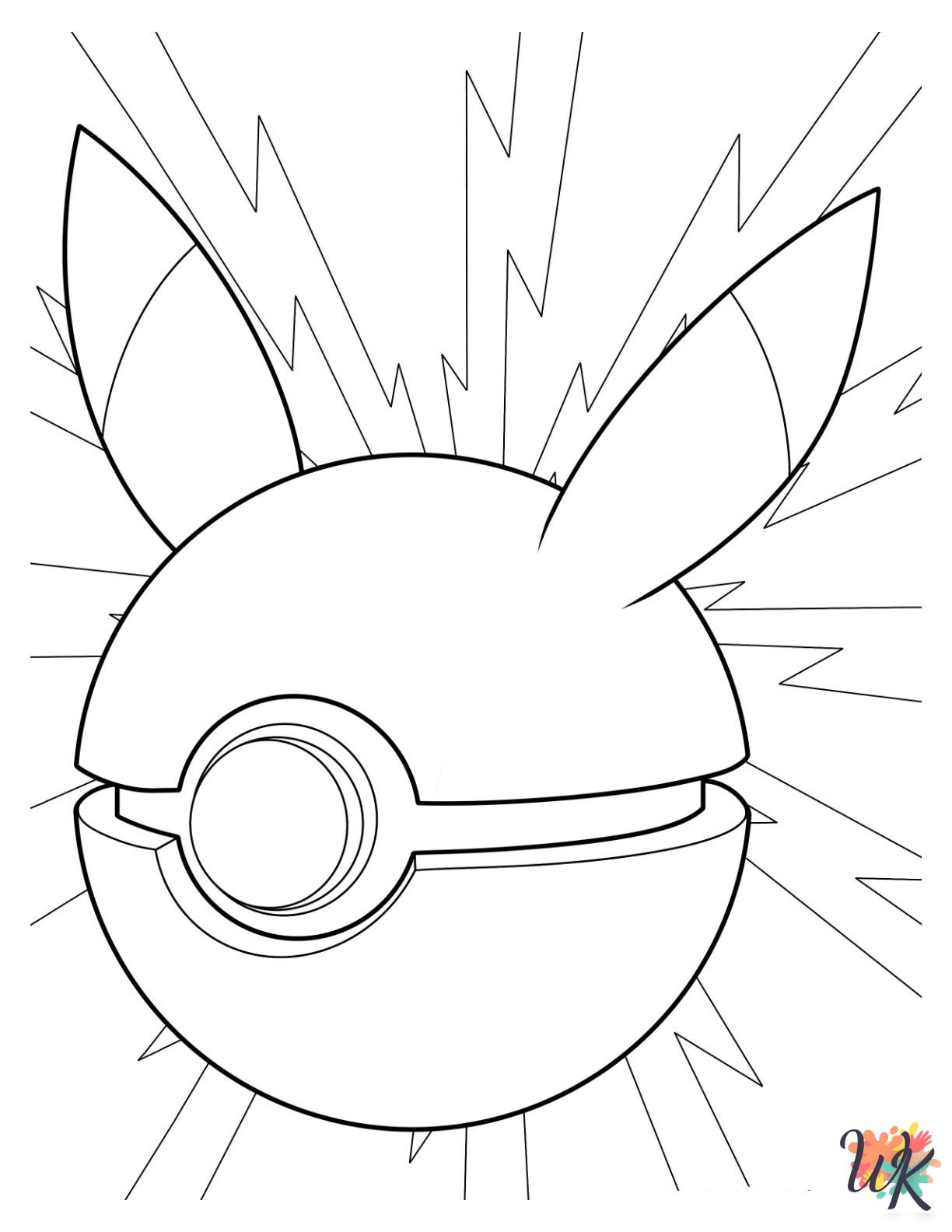 detailed Pokeball coloring pages