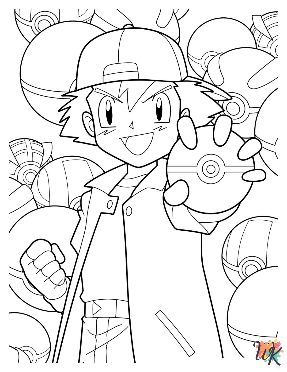 free adult Pokeball coloring pages