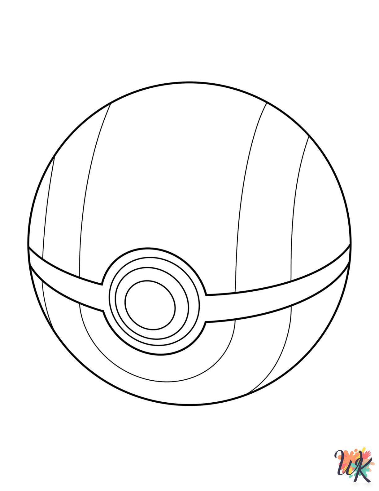 easy Pokeball coloring pages