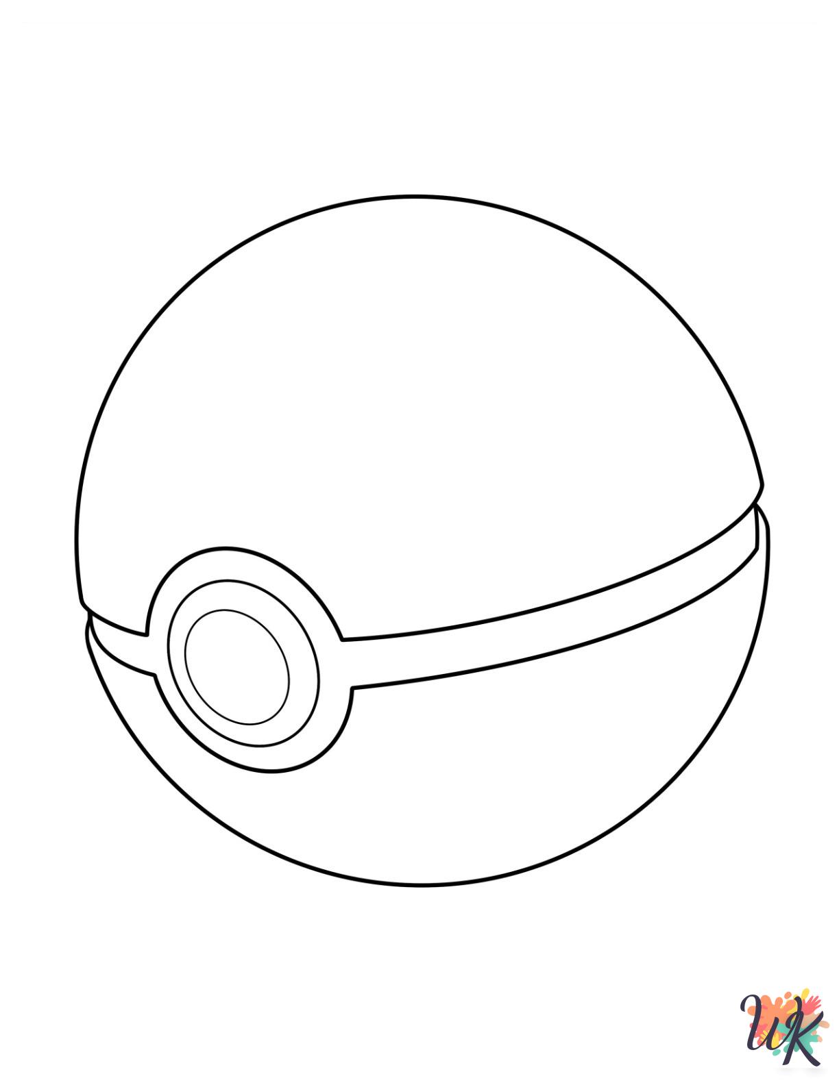 Pokeball coloring pages for preschoolers