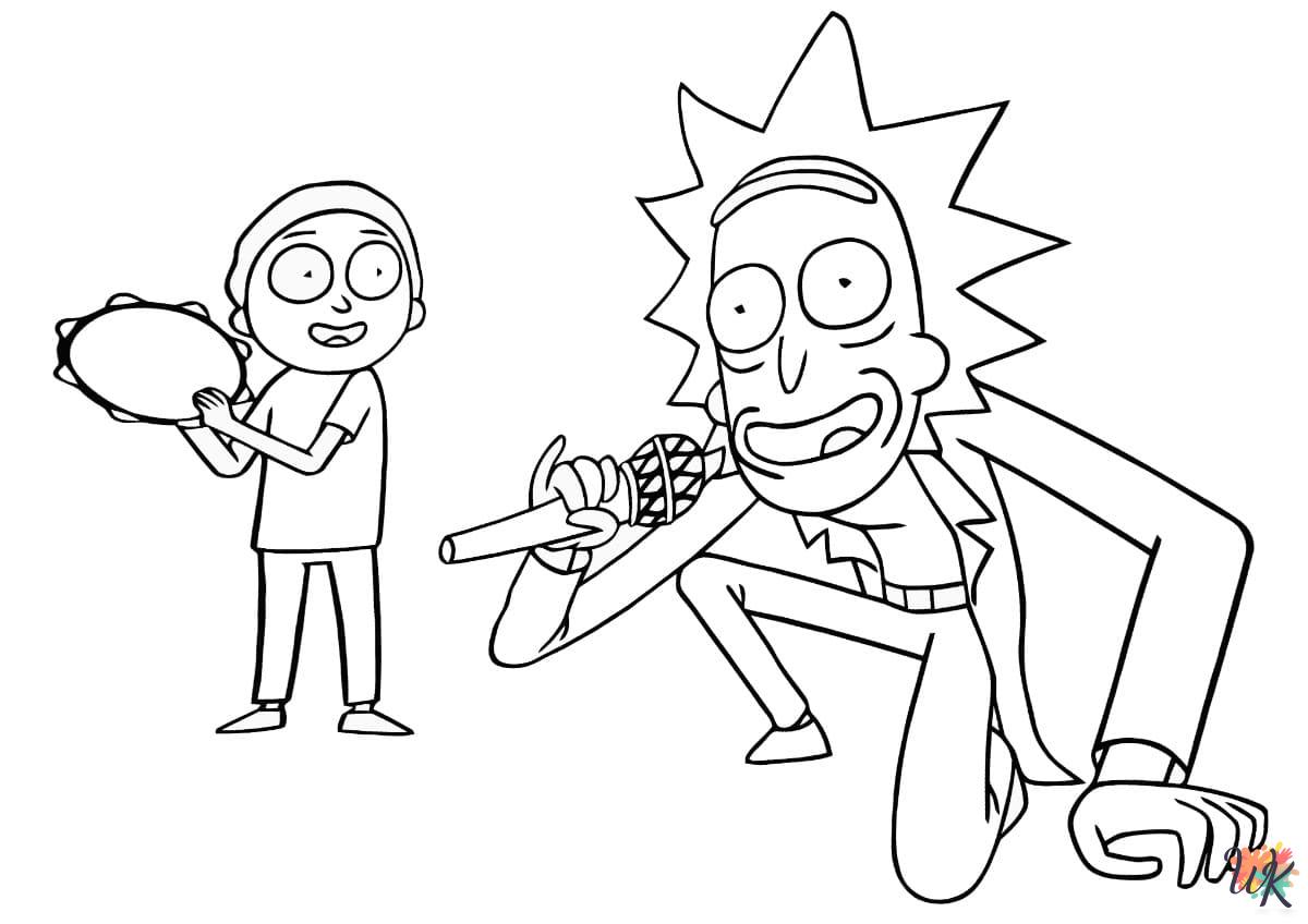 Rick and Morty coloring pages for adults easy