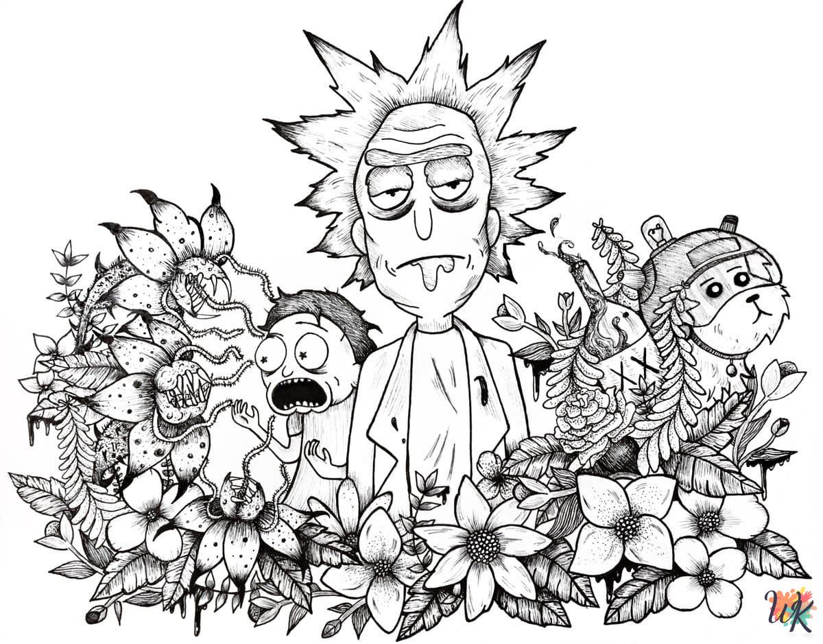 free adult Rick and Morty coloring pages