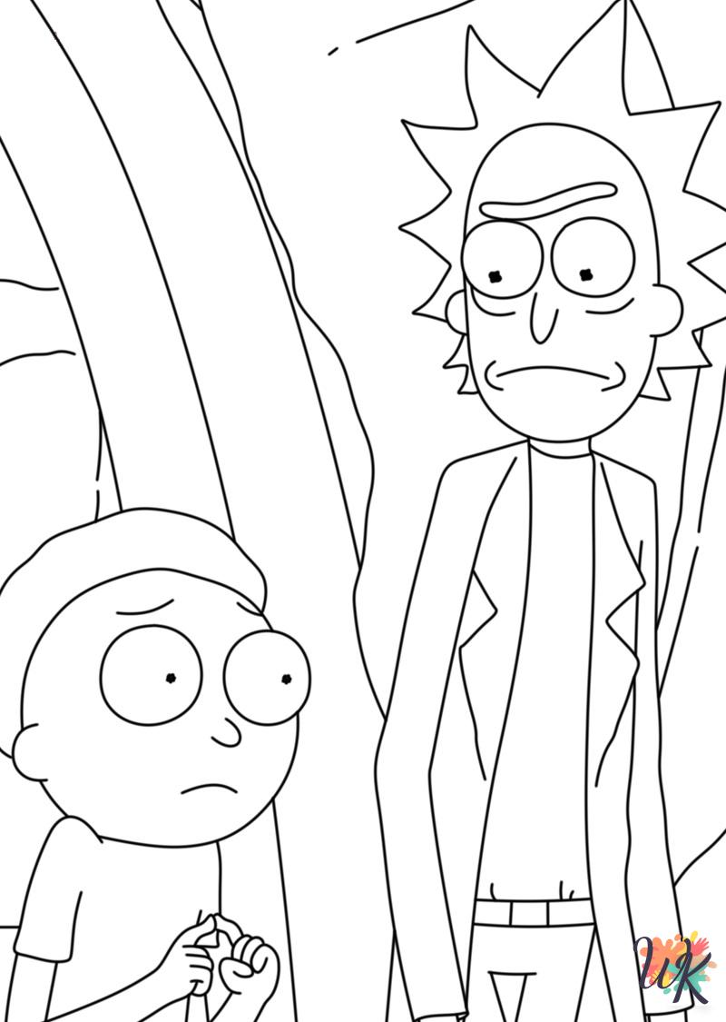 easy cute Rick and Morty coloring pages