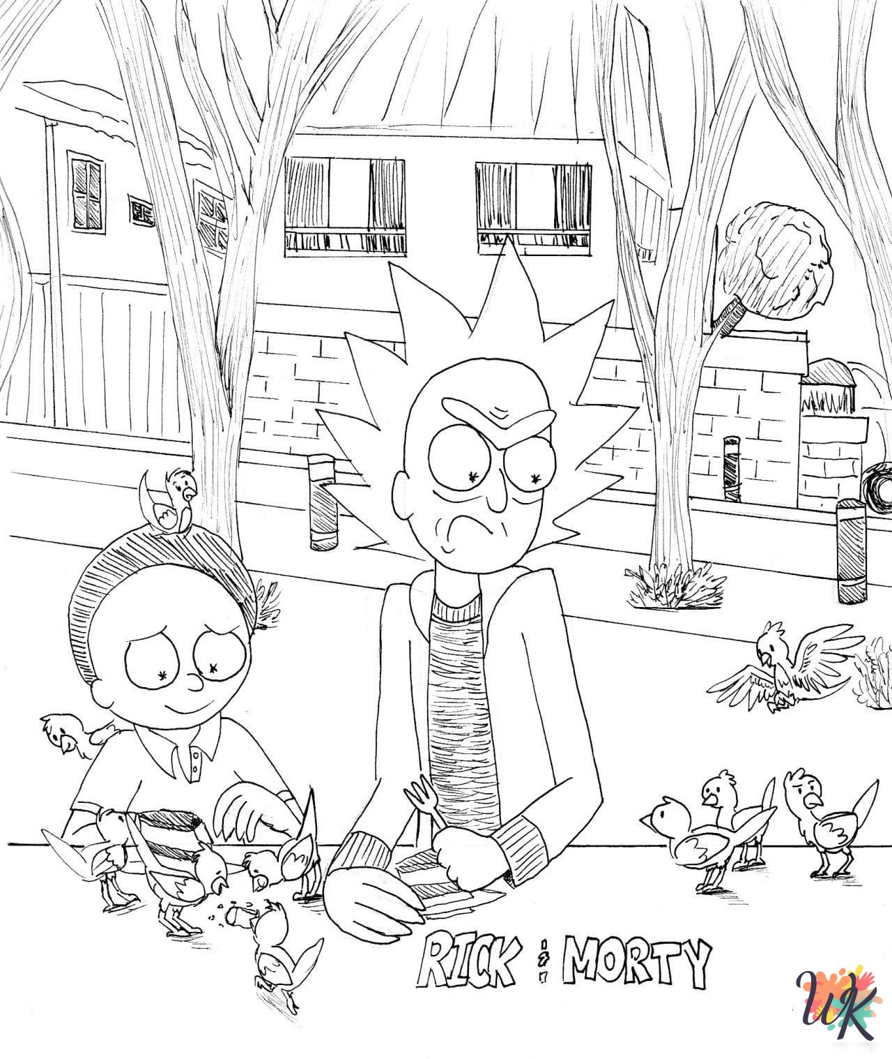 Rick and Morty coloring pages for preschoolers