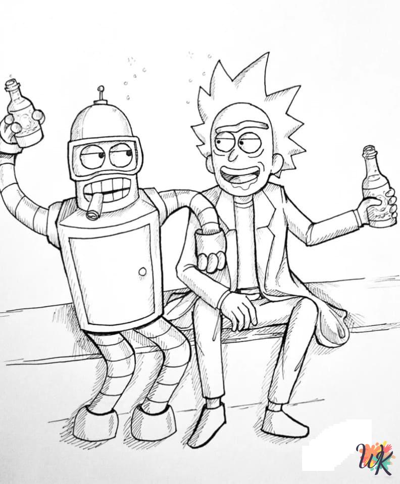 coloring pages printable Rick and Morty 1